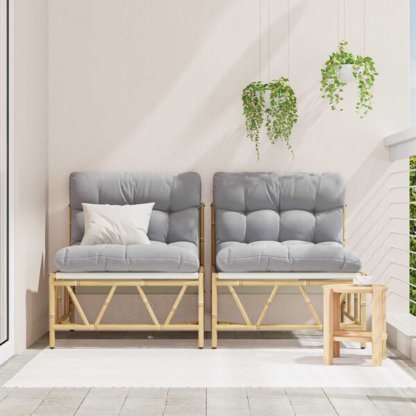 vidaXL Scaun pentru Grădină 2 pcs Gri deschis 75 x 75 x 71 cm Oțel