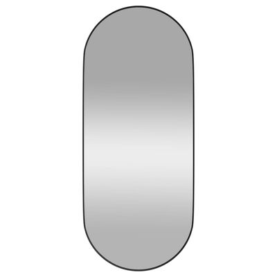 vidaXL Oglindă de perete, negru, 25x60 cm, ovală