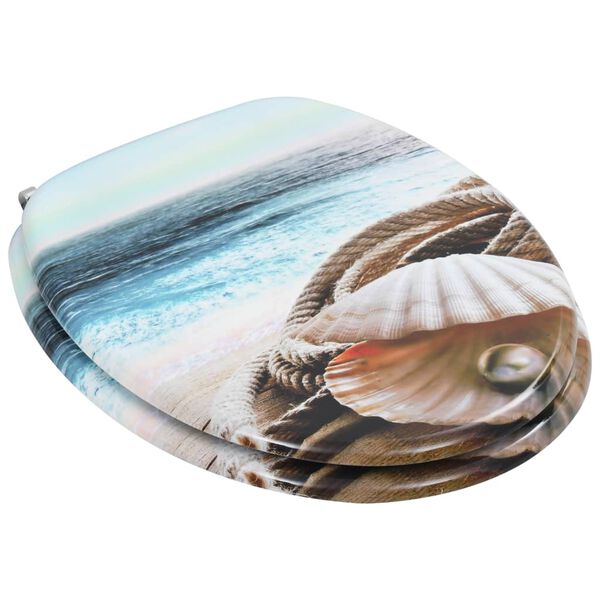 vidaXL Capace WC, 2 buc., MDF, model scoică