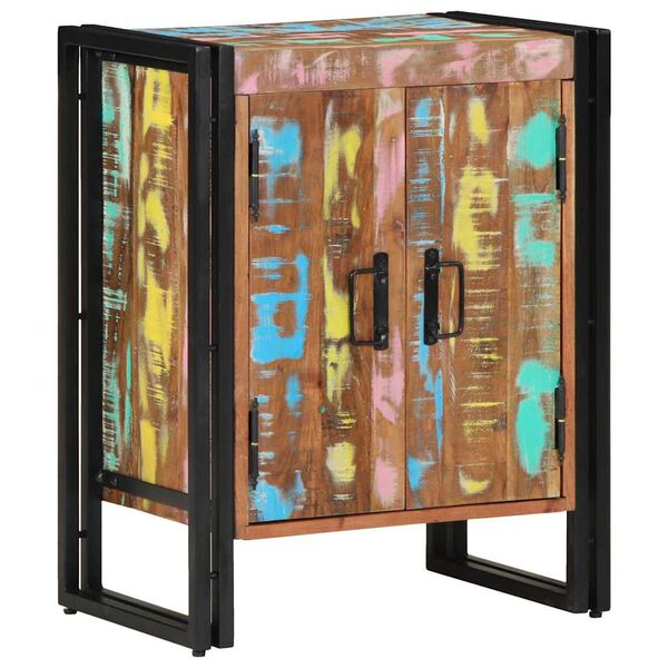 vidaXL Dulap pentru pantofi cu raft Multicolour Lemn masiv recuperat