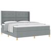 vidaXL Pat cu arcuri cu headboard Gri deschis 180 x 200 cm țesătură