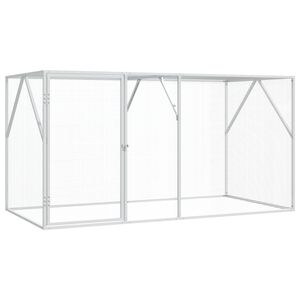 vidaXL Cușcă pentru păsări Argintiu 208 x 102 x 108 cm