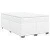 vidaXL Pat box spring cu saltea, alb, 120x200 cm, piele ecologică