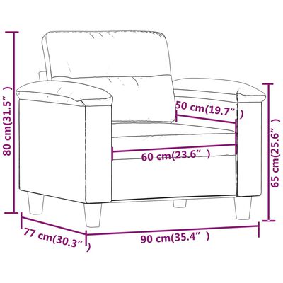 vidaXL Fotoliu canapea, bej, 60 cm, textil microfibră