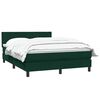 vidaXL Pat box spring cu saltea, verde &icirc;nchis, 160x210 cm, catifea