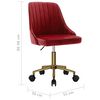 vidaXL Scaune de sufragerie pivotante 6 buc, roșu vin, catifea