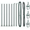 vidaXL Stâlpi de Gard Manual 7 pcs Verde Ø32mm 90 cm Oțel galvanizat