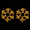 vidaXL Figurină Fulg de Zăpadă de Crăciun LED 2 buc. alb cald 27x27 cm