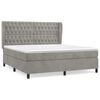 vidaXL Pat box spring cu saltea, gri deschis, 160x200 cm, catifea