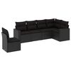 vidaXL Set mobilier de grădină cu perne, 6 piese, negru, poliratan