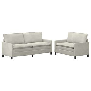 vidaXL Set de canapea 2 buc. Crem Catifea