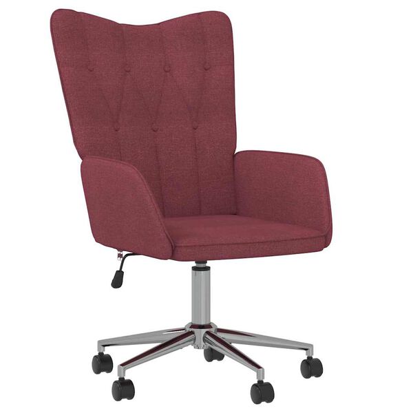 vidaXL Scaun de relaxare, roșu vin, material textil