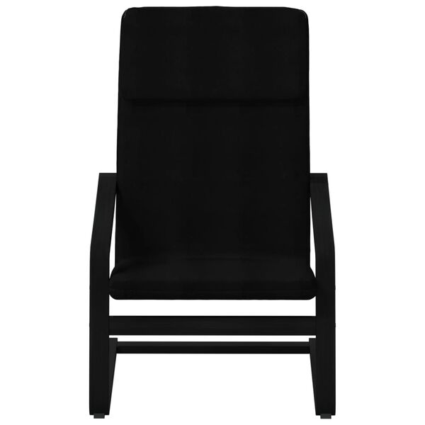 vidaXL Scaun de relaxare cu taburet, negru, textil