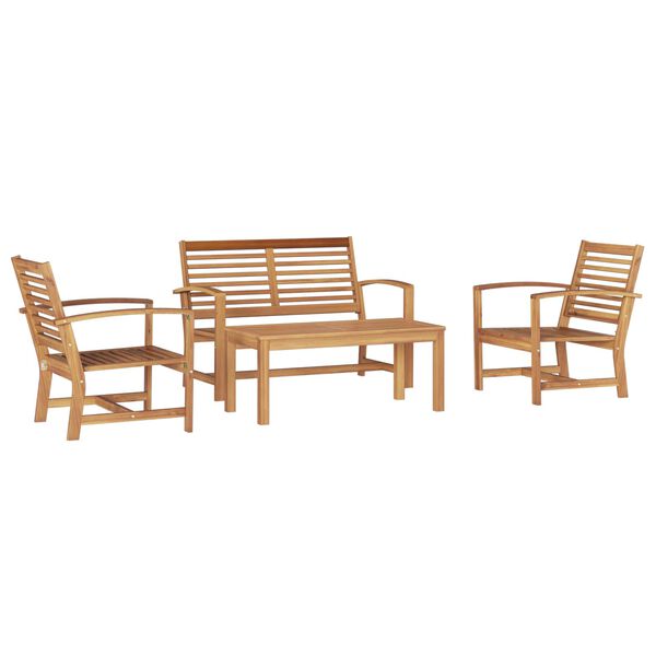 vidaXL Set de canapele pentru grădină 4 pcs natural Lemn solid de tec