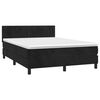 vidaXL Pat box spring cu saltea, negru, 140x200 cm, catifea