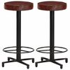 vidaXL Scaune de bar, 2 buc., 66 cm, piele naturală