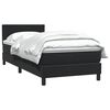 vidaXL Pat box spring cu saltea, negru, 80x220 cm, catifea