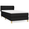 vidaXL Pat box spring cu saltea, negru, 90x190 cm, textil