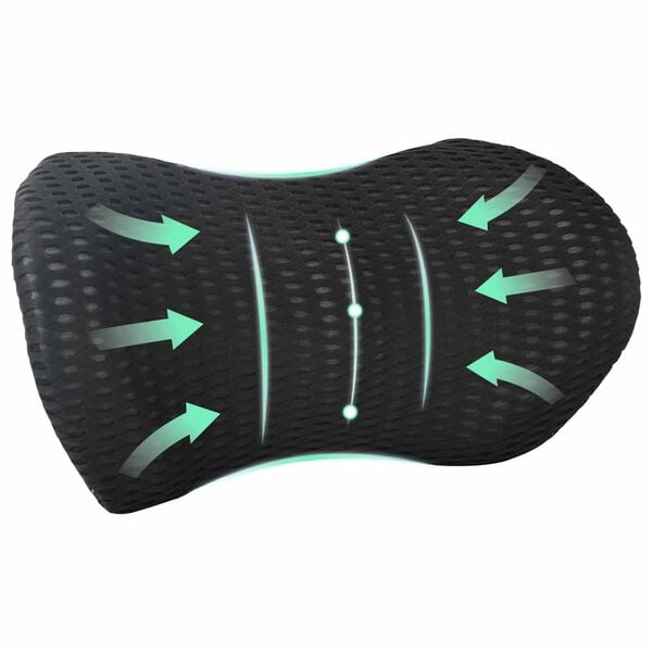 vidaXL Pernă pentru spate Negru Spumă cu Memorie 46 x 24 x 11 cm