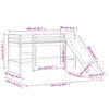 vidaXL Pat etajat de copii cu perdele, 80x200 cm, lemn masiv pin