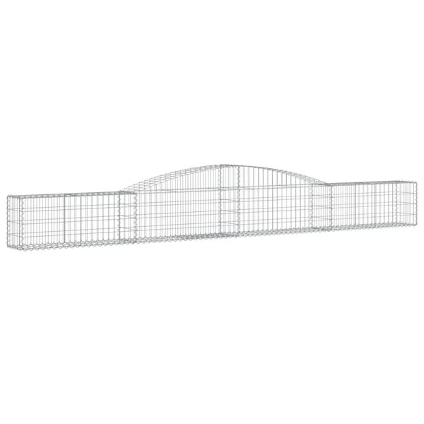 vidaXL Coșuri gabion arcuite 9 buc, 400x30x40/60 cm, fier galvanizat