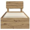 vidaXL Cadru de pat Stejar artizanal 75 x 190 cm Lemn de pin masiv