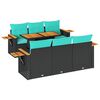 vidaXL Set canapele de grădină cu perne, 7 piese, negru, poliratan