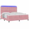 vidaXL Pat cu arc LED cu saltea cu headboard Roz 200 x 200 cm Catifea