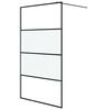 vidaXL Perete cabină duș walk-in negru 115x195 cm sticlă ESG semi-mată