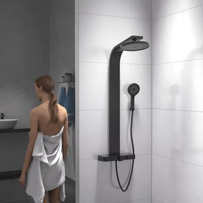 SCHÜTTE Set de duș cu tavă termostatică SAMOA RAIN, negru mat