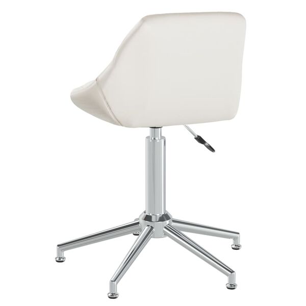 vidaXL Scaun de masă pivotant, alb, piele ecologică