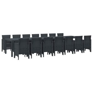 vidaXL Set de masă de grădină cu perne 15 buc. Antracit PP