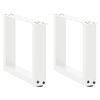 vidaXL Picioare pentru măsuță de cafea &icirc;n formă de U, 2 buc., alb, 40x(30-31) cm, oțel