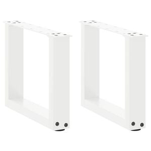 vidaXL Picioare pentru măsuță de cafea &icirc;n formă de U, 2 buc., alb, 40x(30-31) cm, oțel