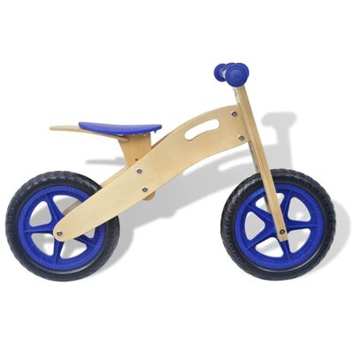 vidaXL Bicicletă pentru echilibru din lemn, Albastru