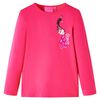 vidaXL Tricou pentru copii cu m&acirc;neci lungi, roz aprins, 116