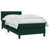 vidaXL Pat box spring cu saltea, verde &icirc;nchis, 80x220 cm, catifea
