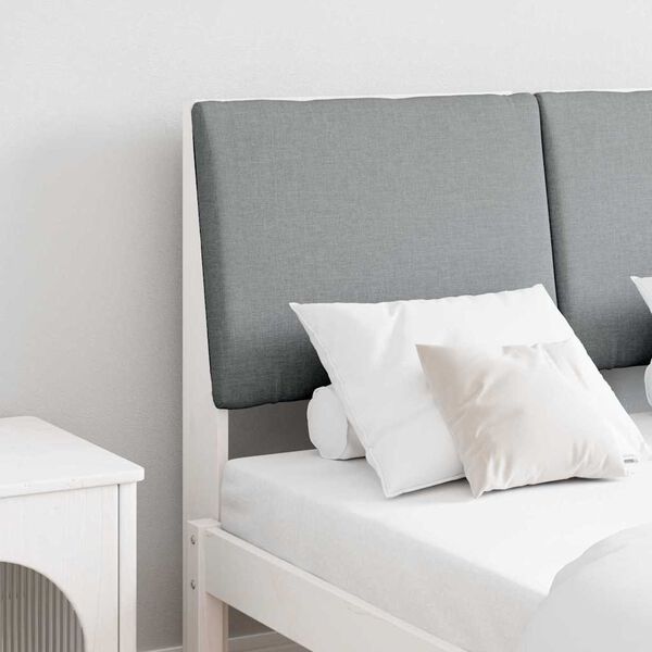 vidaXL Tăblie tapițată Gri deschis 120 cm Lemn de pin masiv