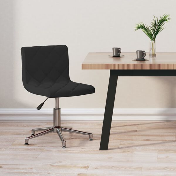 vidaXL Scaun de birou pivotant, negru, catifea