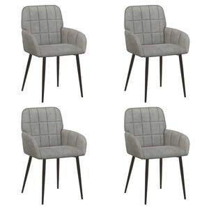 vidaXL Scaune de dining 4 buc. Catifea Gri deschis 57 x 50 x 85 cm