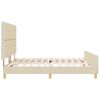 vidaXL Cadru de pat cu headboard Crem 180 x 200 cm țesătură