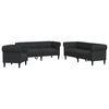 vidaXL Set de canapele, 3 piese, negru, textil