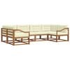 vidaXL Set de canapele de exterior cu pernă 6 pcs Natural și Crem