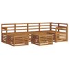 vidaXL Set de canapele de exterior 7 buc. natural Poliester