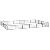 vidaXL Țarc c&acirc;ini 20 panouri negru 100x50 cm oțel vopsit electrostatic