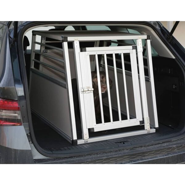Kerbl Cutie de transport pentru c&acirc;ini Barry 92x65x65,5 cm aluminiu