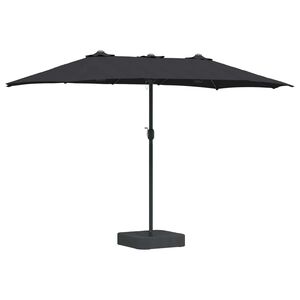 vidaXL Parasol de Grădină Negru 385 x 209 x 244 cm Poliester