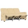 vidaXL Fotoliu rabatabil de masaj cu 3 locuri, crem, microfibră