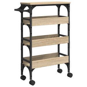 vidaXL Troler de Bucătărie Stejar Sonoma 53 x 20 x 76 cm Lemn compozit