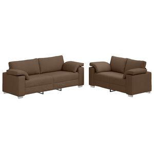vidaXL Canapea 2 pcs Maro 219 x 80 x 82 cm țesătură